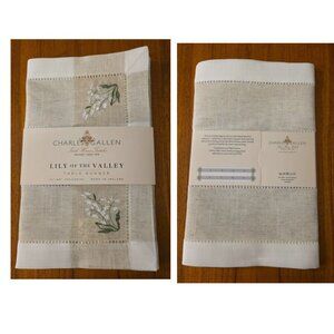 NEW! CHARLES GALLEN IRISH TEXTILES TABLE RUNNER LILY OF VALLEY 14"X90" IRELAND